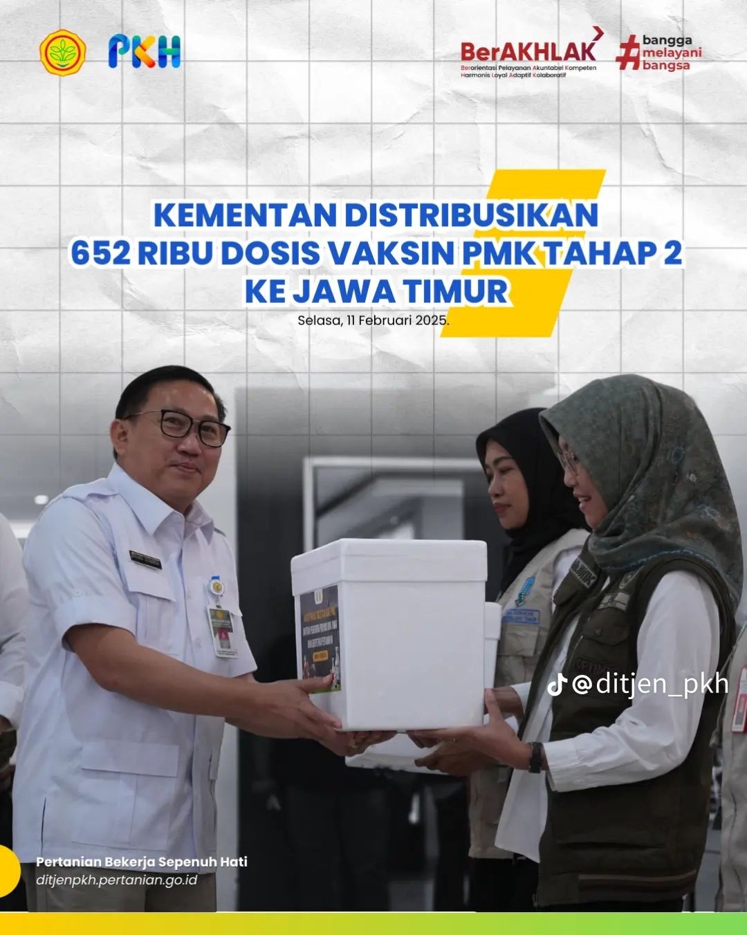 Kementan Distribusikan 652 Dosis Vaksin PMK ke Jatim