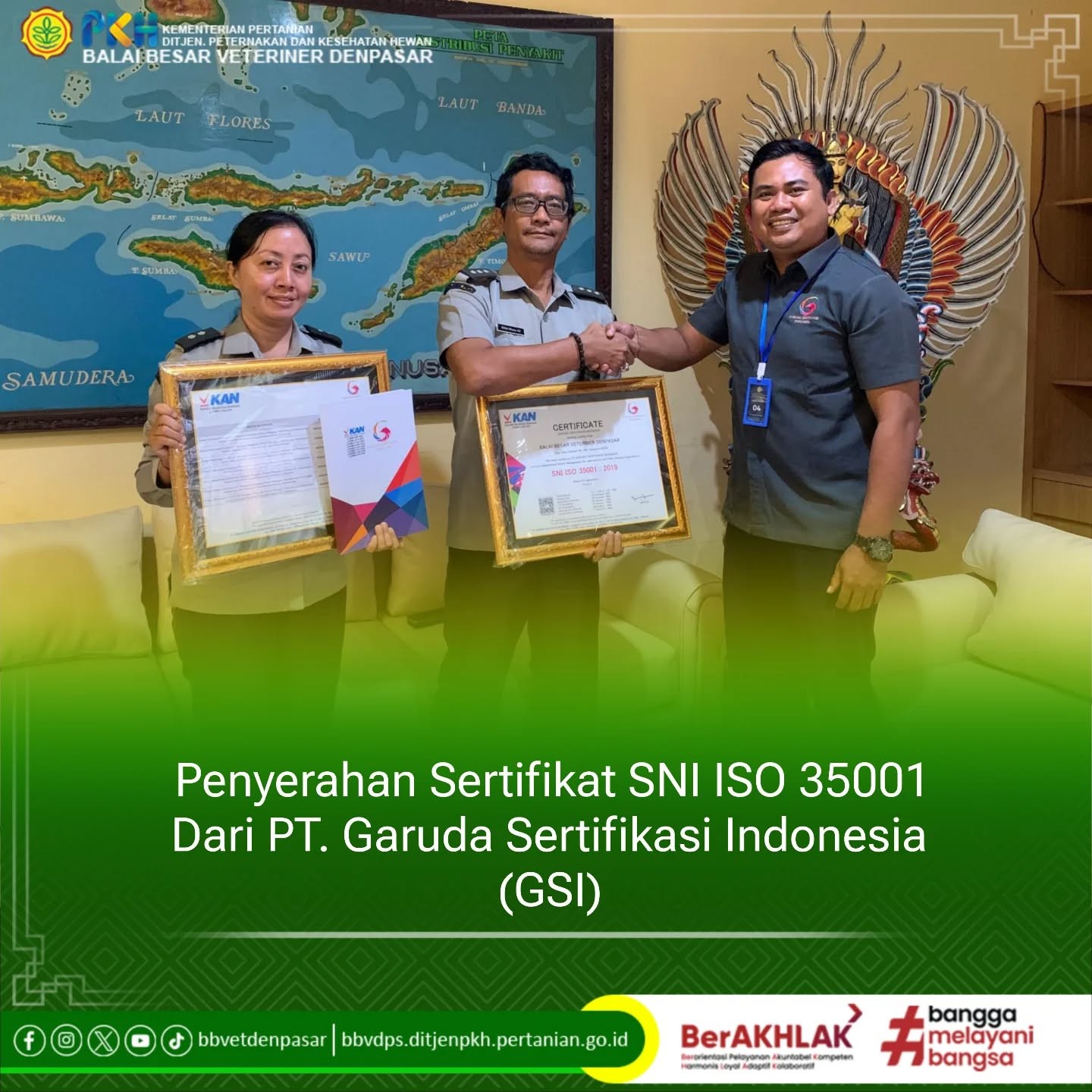 Penyerahan Sertifikat SNI ISO 35001 Dari PT. Garuda Sertifikasi Indonesia  GSI 